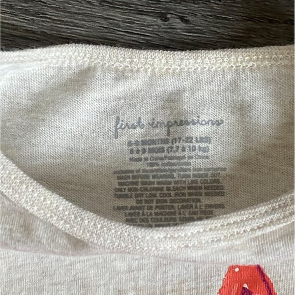 NWT First Impressions Infant 'Pretty Fox' Long Sleeve T-Shirt-Cream-Sz 6-9 M - Picture 4 of 5